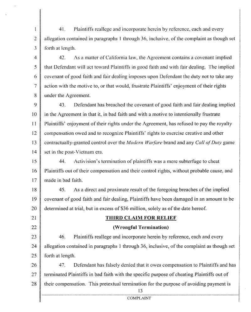 Illustration for article titled Ousted Infinity Ward Founders' Lawsuit Against Activision (The Court Documents)